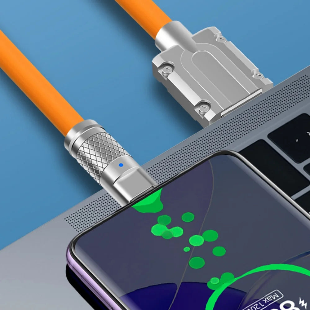 USB to Type C 180 Degree Rotation Charge Data Cable 120W Super Fast Charge Cord High Speed Data Transfer Wire for Iphone Samsung